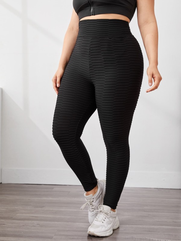 Plus Wide Waistband Sports Leggings