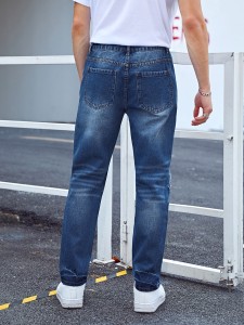 Men Distressed Ripped Washed Jeans