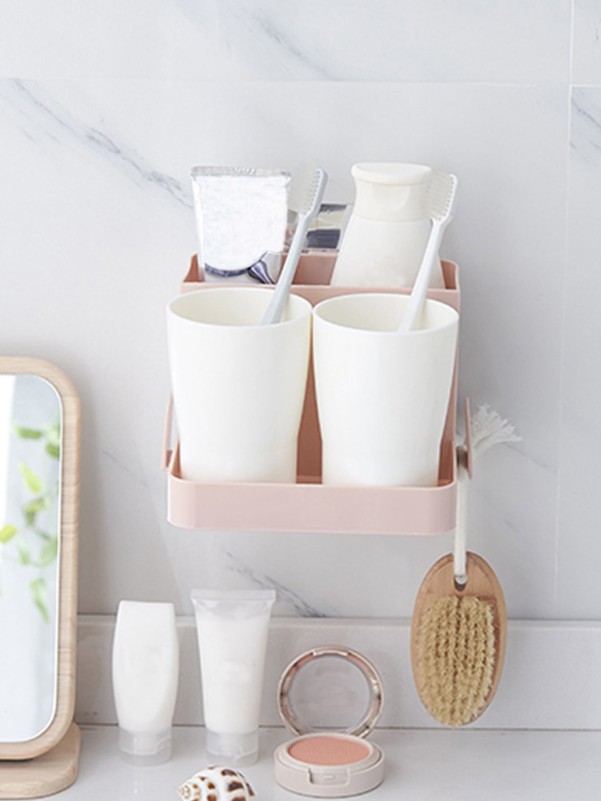 3pcs Wall Mounted Storage Rack & Cup