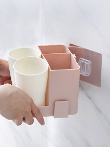 3pcs Wall Mounted Storage Rack & Cup