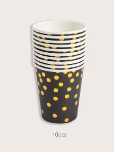 10pcs Polka Dot Pattern Disposable Paper Cup