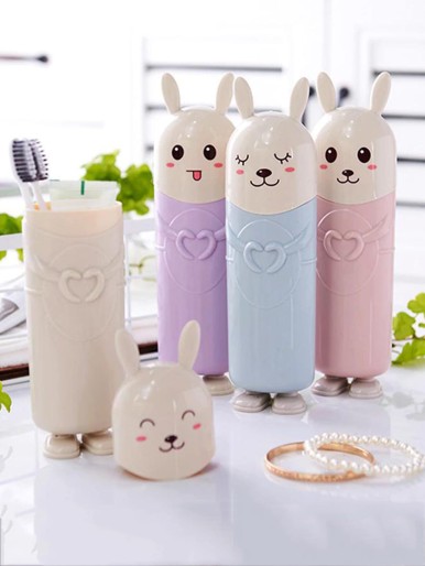 1pc Rabbit Shaped Random Color Toothbrush Box