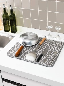 1pc Geometric Pattern Dish Drying Mat