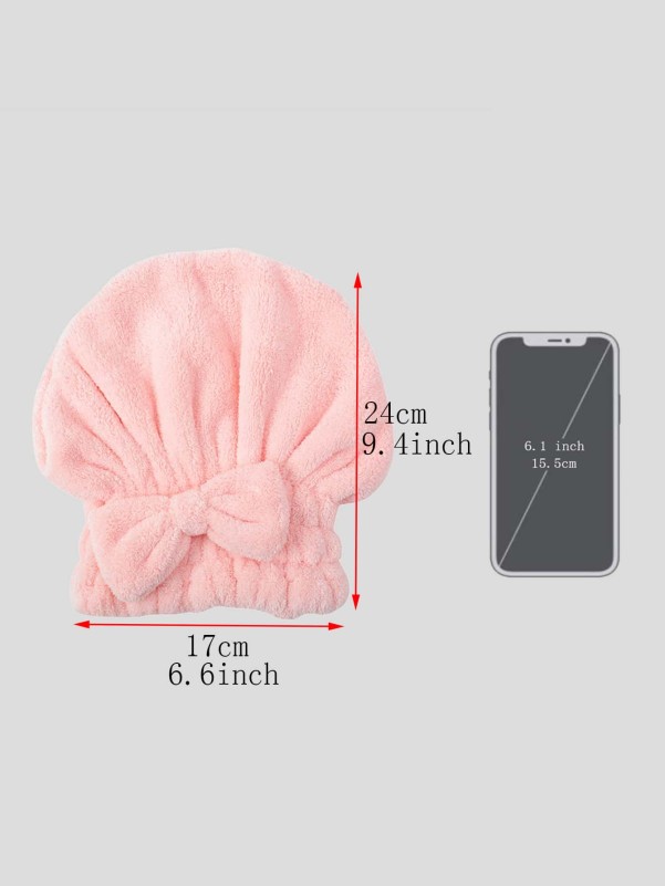 1pc Bow Decor Dry Hair Cap