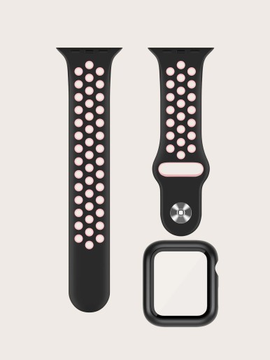 Silicone Smartwatch Band & Case Compatible With Apple Watch