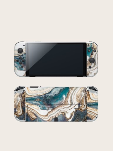 Marble Pattern Game Console Sticker Compatible With Switch Oled