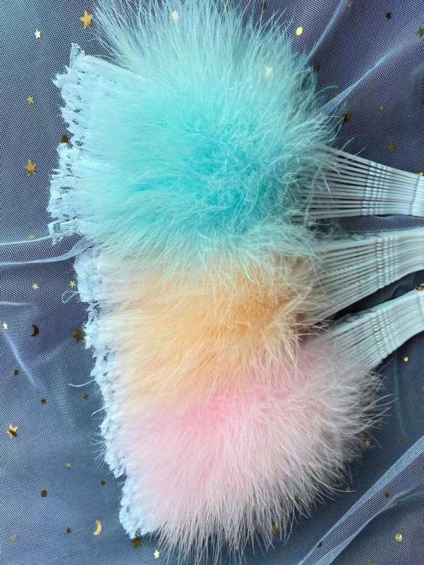 1pc Random Color Feather Hand Fan