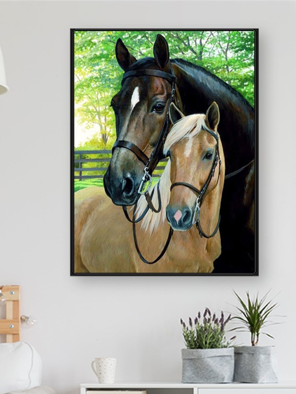 Horse Print DIY Diamond Unframed Painting