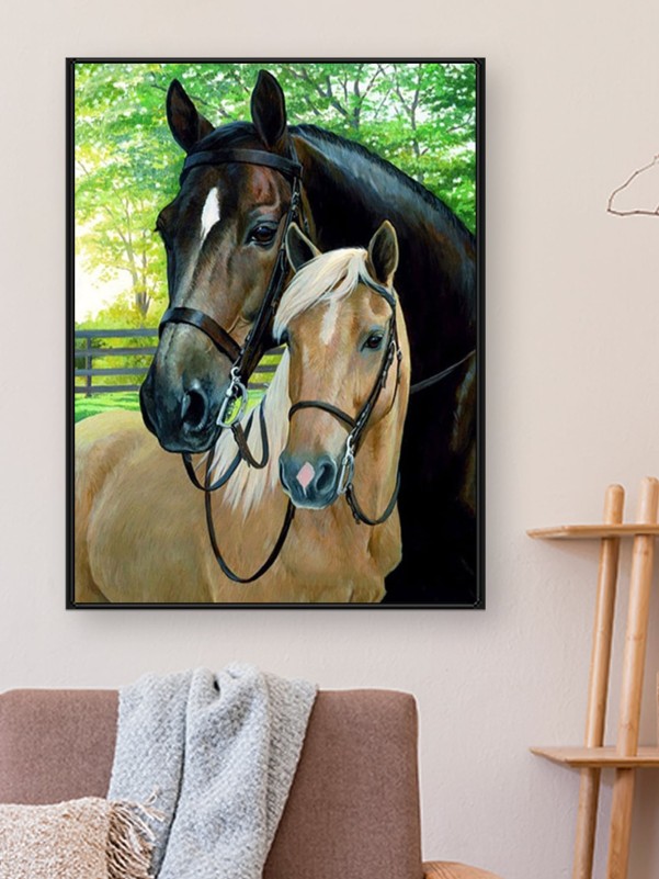 Horse Print DIY Diamond Unframed Painting