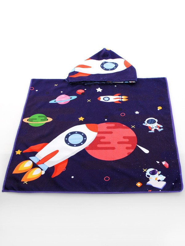 Kids Rocket Print Bath Towel