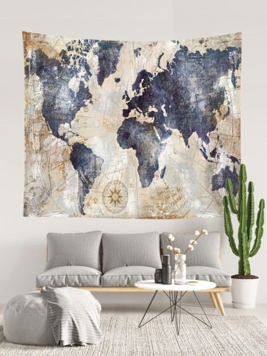 Map Print Tapestry