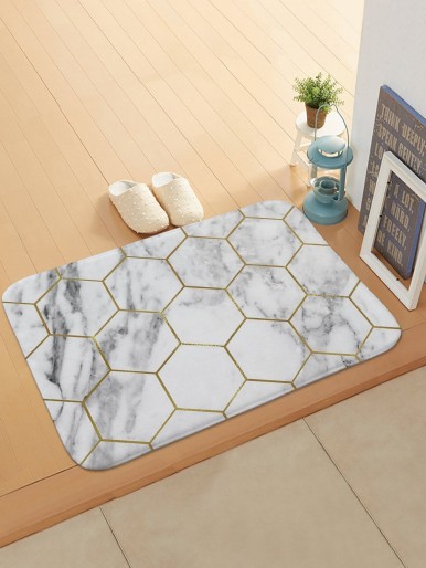 Hexagon & Marble Pattern Doormat