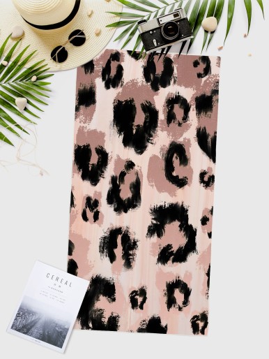 1pc Leopard Pattern Beach Towel
