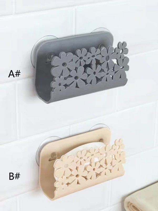 1pc Suction Cup Design Sponge Storage Rack