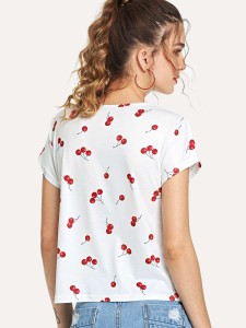 Allover Cherry Print T-shirt