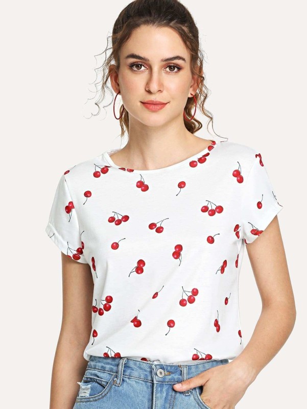 Allover Cherry Print T-shirt