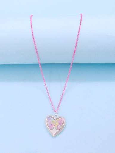 Toddler Girls Heart Charm Necklace