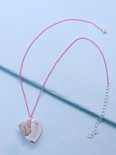 Toddler Girls Heart Charm Necklace