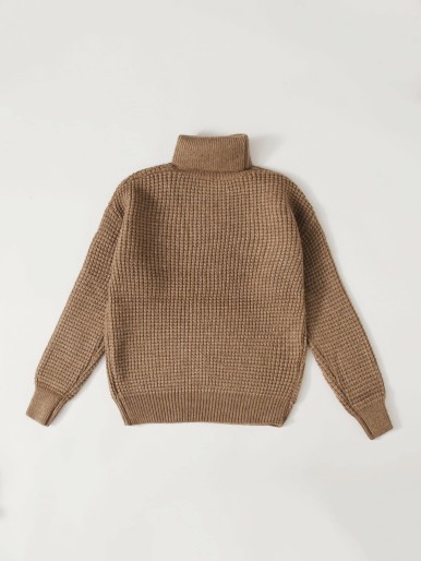 Boys High Neck Drop Shoulder Sweater