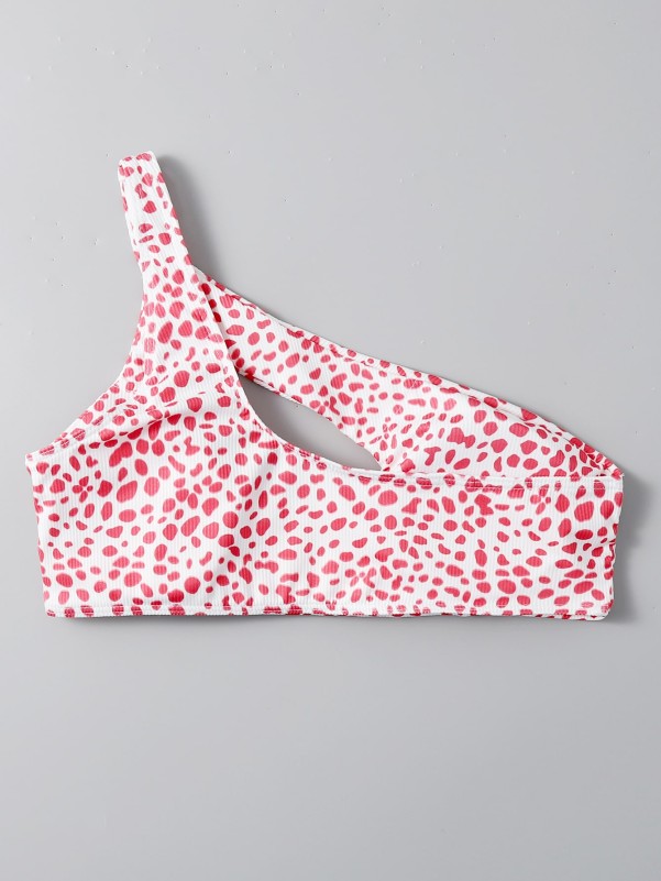 Dalmatian Cut-out One Shoulder Bikini Top