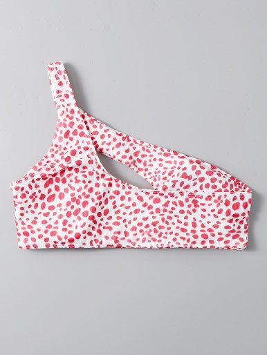 Dalmatian Cut-out One Shoulder Bikini Top