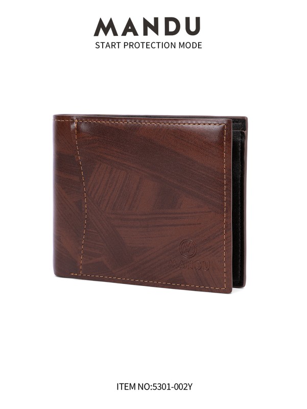 Men's wallet with curved pocket - Brown