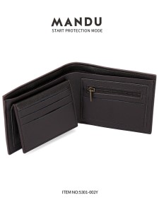 Men's wallet with curved pocket - Coffee Brown