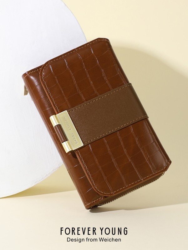 Long women's wallet - Brown