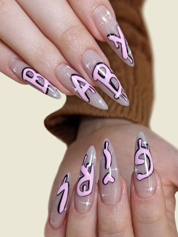 2sheets Letter Graphic Nail Art Sticker