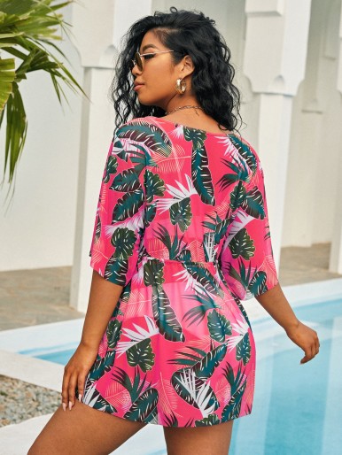Plus Tropical Mesh Cover Up