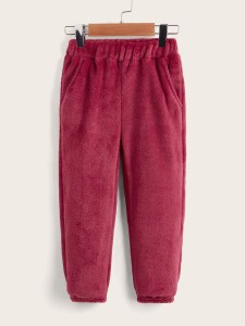 Toddler Girls Slant Pocket Teddy Pants