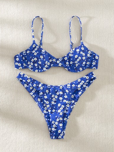 Ditsy Floral Underwire Bikini Swimsuit
