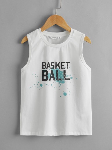 Boys Letter Graphic Tank Top