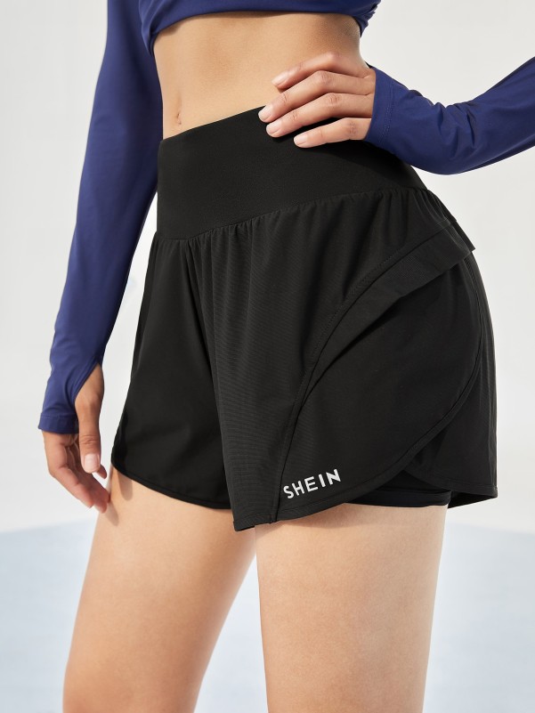 Letter Graphic Sports Shorts