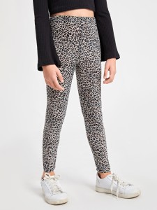 Girls Elastic Waist Leopard Leggings