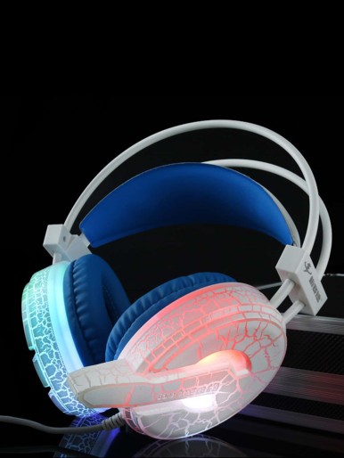 Crack Print Luminous Wired Headset
