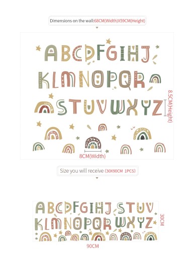 Kids English Alphabet Print Wall Sticker