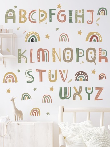 Kids English Alphabet Print Wall Sticker