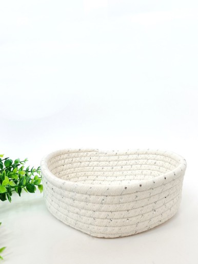 1pc Heart Shaped Woven Storage Basket