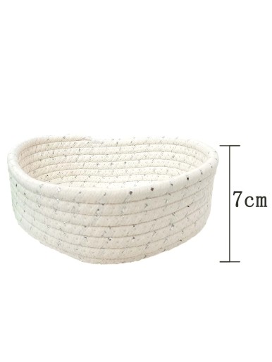 1pc Heart Shaped Woven Storage Basket