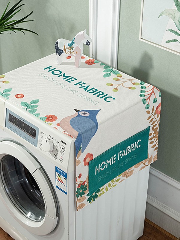 Cartoon Bird Pattern Washing Machine Cover