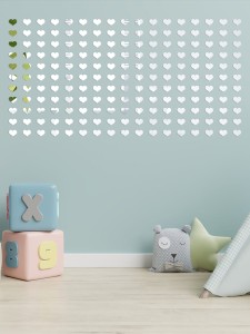 32pcs Heart Shaped Mirror Surface Wall Sticker