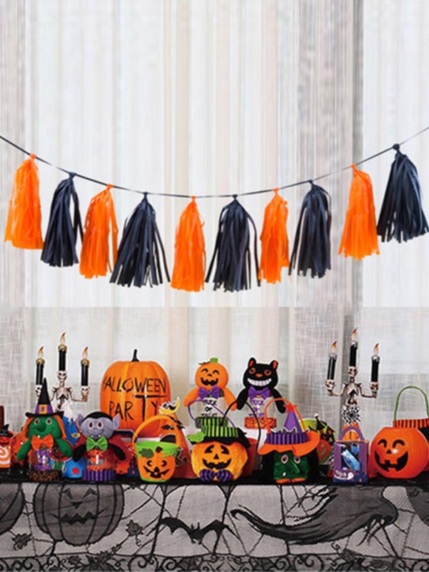 Halloween Decorative Paper Tassel 10pcs