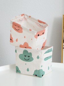 1pc Cloud Print Random Storage Basket