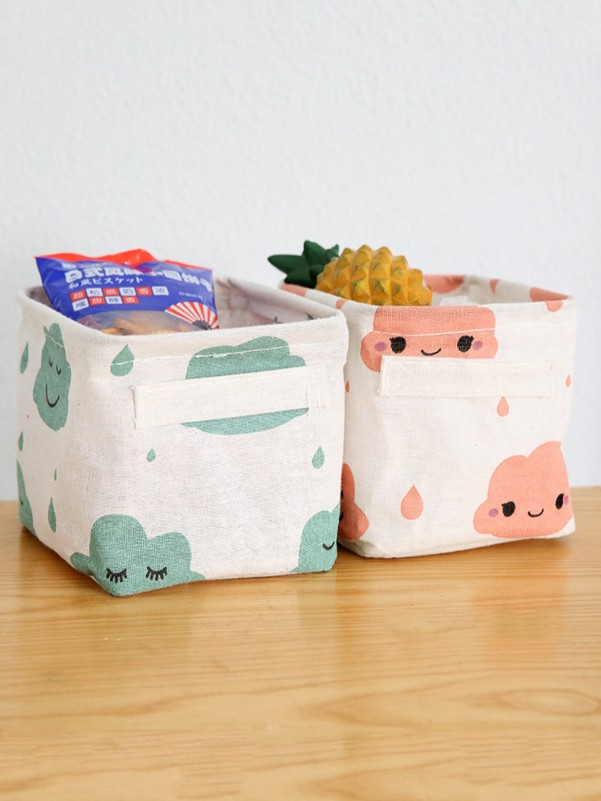 1pc Cloud Print Random Storage Basket