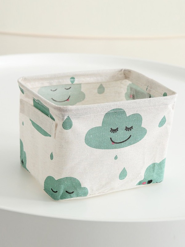 1pc Cloud Print Random Storage Basket