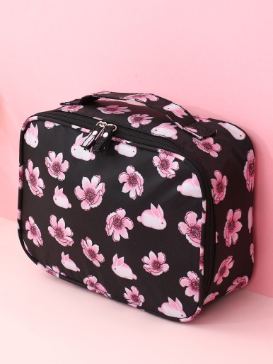 Flower Print Travel Storage Bag