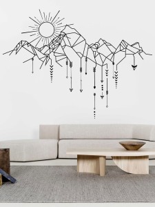 Sun & Mountain Print Wall Sticker