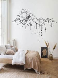 Sun & Mountain Print Wall Sticker