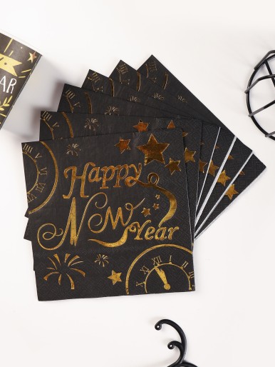 20pcs New Year Party Metallic Disposable Napkin